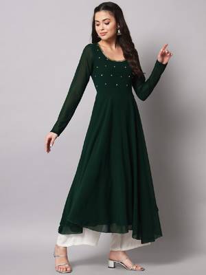 Women indie prints georgette anarkali kurta 3