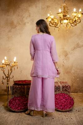 Pink color smart crunchy fabric designer graceful partywear suit for trendy girlie looks 2