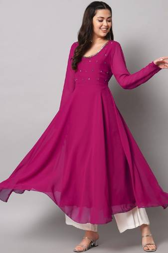 Women indie prints georgette anarkali kurta