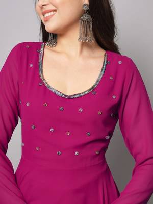 Women indie prints georgette anarkali kurta 2