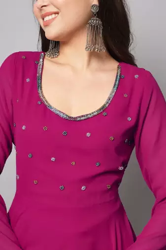 Women indie prints georgette anarkali kurta