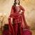 Rust color smart crunchy fabric designer graceful partywear suit for trendy girlie looks