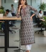 Women ethnic motifs printed pure cotton kurta