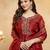 Rust color smart crunchy fabric designer graceful partywear suit for trendy girlie looks