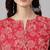 Women's dark pink chiffon lurex floral printed flared kurta