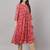 Women's dark pink chiffon lurex floral printed flared kurta