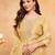 Yellow color smart crunchy fabric designer graceful partywear suit for trendy girlie looks