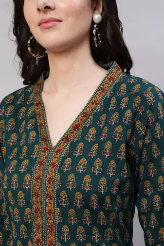 Ethnic motifs printed kurta
