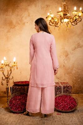 Pink color smart crunchy fabric designer graceful partywear suit for trendy girlie looks 2