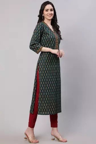 Ethnic motifs printed kurta