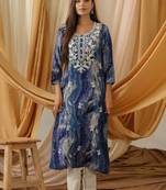 Abstract printed straight kurta