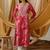Abstract printed and embroidered straight kurta