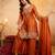 Orange color smart fendy fabric designer graceful partywear suit for trendy girlie looks