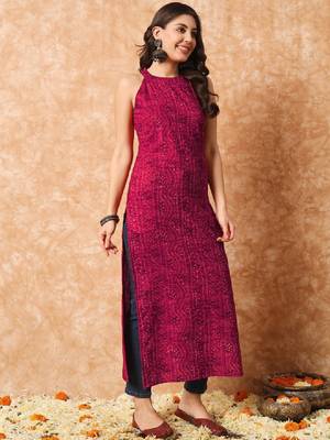 Bandhani printed cotton kurta 3