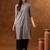 Grey abstract printed mandarin collar cotton kurta