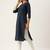 Women striped round neck kurta