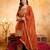 Orange color smart crunchy fabric designer graceful partywear suit for trendy girlie looks