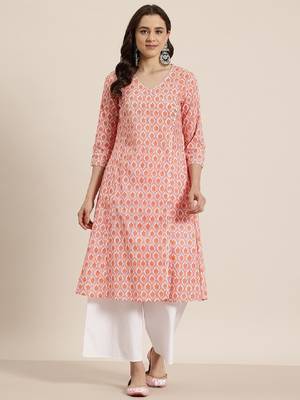 Floral printed angarakha pure cotton kurta 3