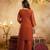 Orange color smart crunchy fabric designer graceful partywear suit for trendy girlie looks
