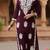 Floral embroidered thread work straight kurta
