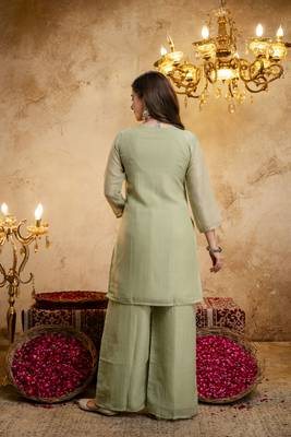 Pista color smart crunchy fabric designer graceful partywear suit for trendy girlie looks 2