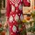 Round neck thread work straight kurta