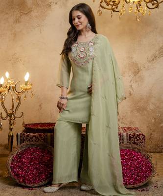 Pista color smart crunchy fabric designer graceful partywear suit for trendy girlie looks 4