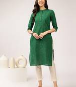 Mandarin collar cotton straight kurta