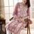 Floral embroidered round neck chikankari straight kurta