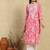 Women pink mulmul chikankari embroidered kurta