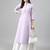 Striped thread work cotton straight kurta