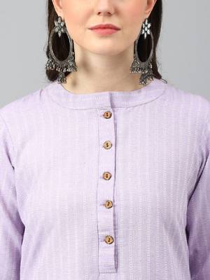 Striped thread work cotton straight kurta 2