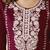 Maroon ethnic motifs embroidered round neck thread work straight kurta