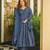 Blue color smart girlie cambric cotton fancy printed readymade suit