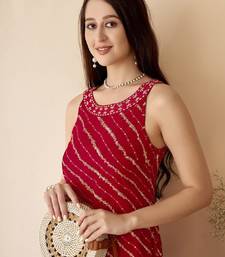 Leheriya printed straight kurta