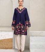 Falak kashmiri embroidered flared sleeves thread work cotton straight kurta
