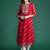 Leheriya print zari & mirror embroidered straight georgette kurta