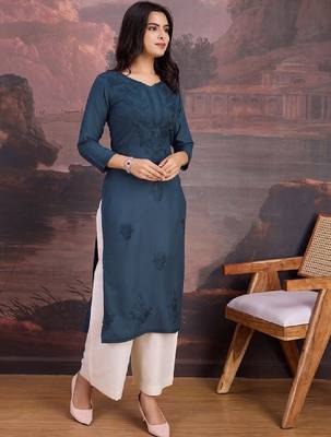 Embroidered straight kurtas 3