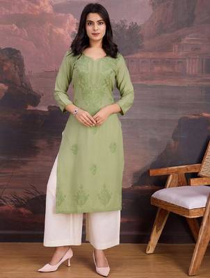 Embroidered straight kurtas 1