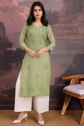 Embroidered straight kurtas