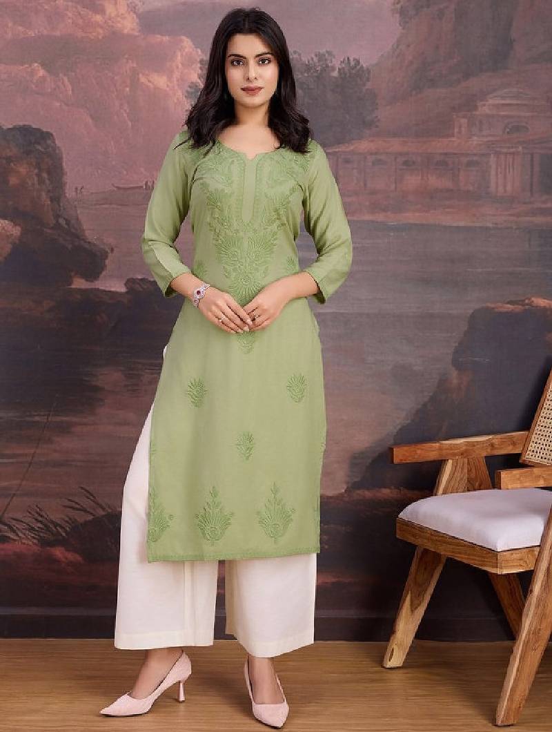 Embroidered straight kurtas