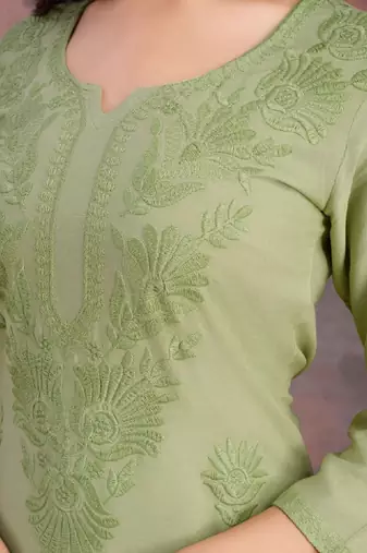 Embroidered straight kurtas