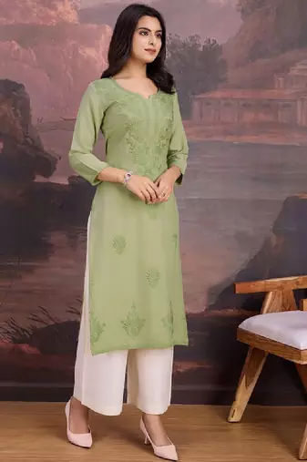 Embroidered straight kurtas
