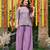 Purple color smart and girlie chinon fabric fancy festive attire for girls