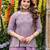 Purple color smart and girlie chinon fabric fancy festive attire for girls