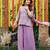 Purple color smart and girlie chinon fabric fancy festive attire for girls