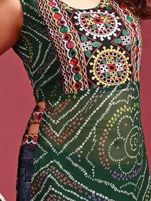 Bandhani printed regular georgette a-line kurta 3