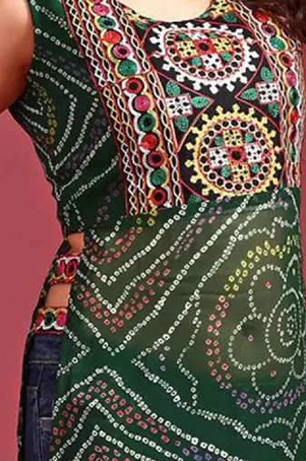 Bandhani printed regular georgette a-line kurta