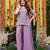 Purple color smart and girlie chinon fabric fancy festive attire for girls