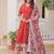 Floral embroidered sequinned georgette maxi ethnic dresses with dupatta